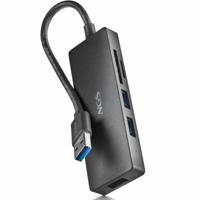 NGS IHUB Reader USB 3.0-hub met kaartlezer, 5 poorten, hoge snelheid 5 Gbit/s, universele compatibiliteit, pc en Mac, Plug & Play-systeem, compact en draagbaar ontwerp, 190 mm kabel - thumbnail