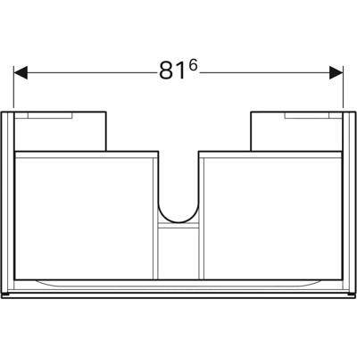 Geberit Xeno2 wastafelonderkast 1 lade 88x22 cm, greige