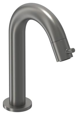 IVY Bond Fonteinkraan - gebogen - opbouw - laag - Geborsteld metal black PVD 6401056