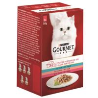 Gourmet Mon Petit Intense met tonijn, zalm en forel natvoer kat 4 x (6 x 50 g) - thumbnail