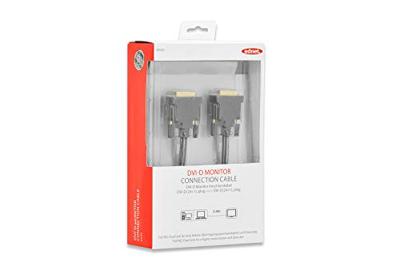 ednet 84520 DVI aansluitkabel (2 m, 24 Plus 1, 2x ferriet, stekker/stekker, DVI-D Dual Link) goud
