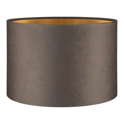 Fluweel - Velvet Lampenkap - Cilinder - Grey + goud - Luxe stijl - ø30 x 20 cm - E27 fitting - voor tafellampen en Pendellamp - voor woonkamer en eetkamer