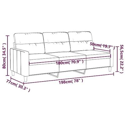 Driezitsbank 180 cm stof bruin