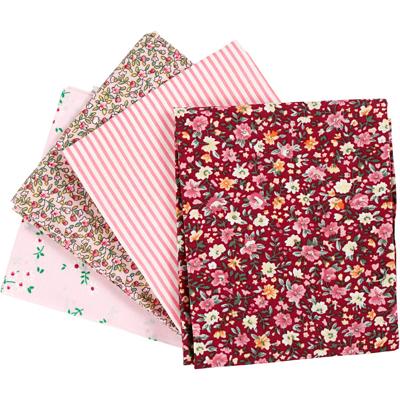 Creativ Company Patchwork stof roze 45x55cm, 4st. Creativ Company Patchwork stof roze 45x55cm, 4st.