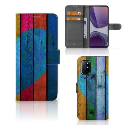 OnePlus 8T | Book Style Case | Wood Heart - Cadeau voor je Vriend