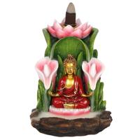 Backflow Wierook Houder Boeddha Polyresin (14 cm) - thumbnail