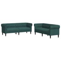 2-delige Loungeset stof donkergroen - thumbnail