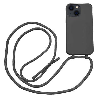 Høyde - iPhone 13 Mini - Telefoonhoes met koord - Zwart