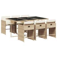 7-delige Tuinset met kussens poly rattan beige - thumbnail