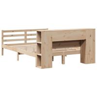 Bed met boekenkast zonder matras massief grenenhout 140x190 cm - thumbnail