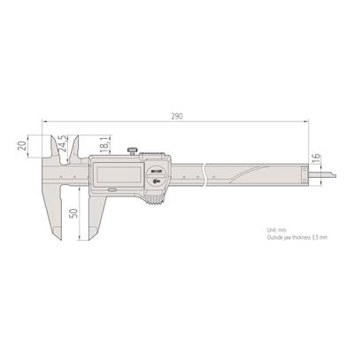 Mitutoyo digitale schuifmaat 0-200mm ip67
