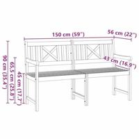 Tuinbank Bruin 150 x 56 x 90 cm Massief Acaciahout - thumbnail