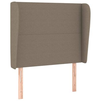 Hoofdbord met randen 93x23x118/128 cm stof taupe