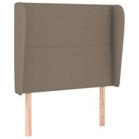 Hoofdbord met randen 93x23x118/128 cm stof taupe - thumbnail