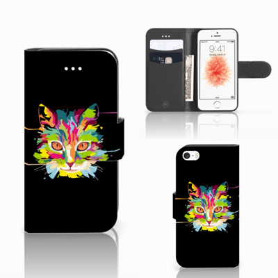 Apple iPhone 5 | 5s | SE Leuk Hoesje Cat Color Apple iPhone 5 | 5s | SE Leuk Hoesje Cat Color