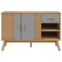 Dressoir OLDEN 114x43x73,5 cm massief grenenhout grijs en bruin - thumbnail