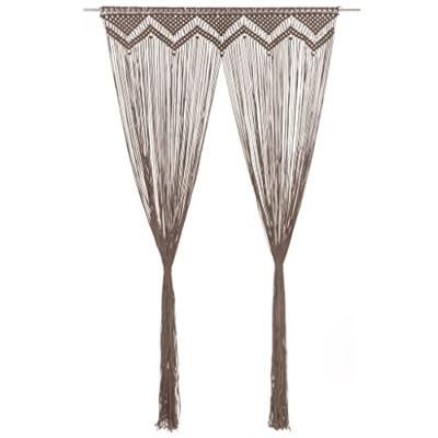 VidaXL Gordijn macramé 140x240 cm katoen taupe