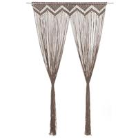 VidaXL Gordijn macramé 140x240 cm katoen taupe - thumbnail