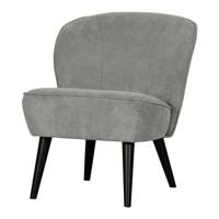 Woood Sara fauteuil ribstof Vergrijsd Groen - thumbnail