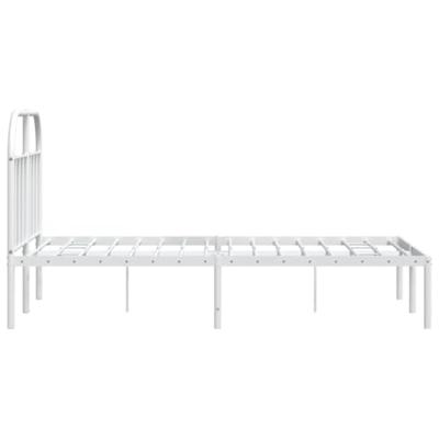 Bedframe met hoofdbord metaal wit 120x190 cm