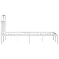 Bedframe met hoofdbord metaal wit 120x190 cm - thumbnail