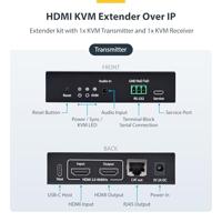 StarTech.com HDMI KVM Extender Over IP Netwerk, 4K 60Hz, Zonder Drivers, HDMI en USB Over Ethernet/CAT6, AVoIP, Tx/Rx Kit - thumbnail