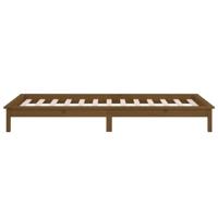 Bedframe LED massief hout honingbruin 75x190 cm - thumbnail