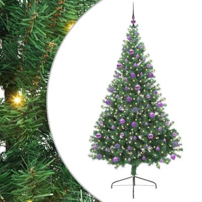 VidaXL Kunstmatig voorverlicht kerstboom met 300 led groen 210 cm pvc