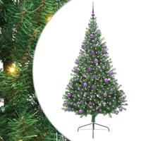 VidaXL Kunstmatig voorverlicht kerstboom met 300 led groen 210 cm pvc - thumbnail