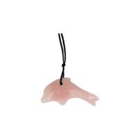 Edelstenen Hanger Dolfijn Roze Kwarts Doorboord - thumbnail