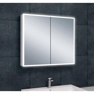 Spiegelkast Wiesbaden Quatro met Rand Verlichting 80x70x13 Aluminium