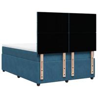 Boxspring met matras fluweel blauw 140x200 cm - thumbnail