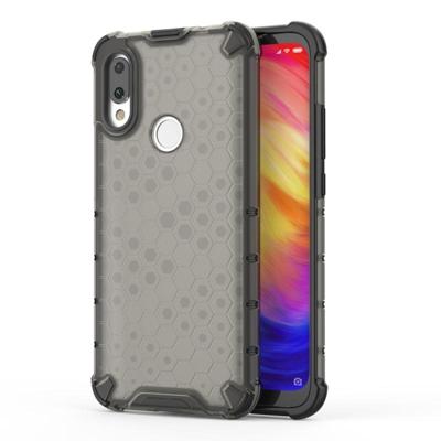 Schokbestendige honingraat PC + TPU Case voor Xiaomi Redmi 7 (zwart)
