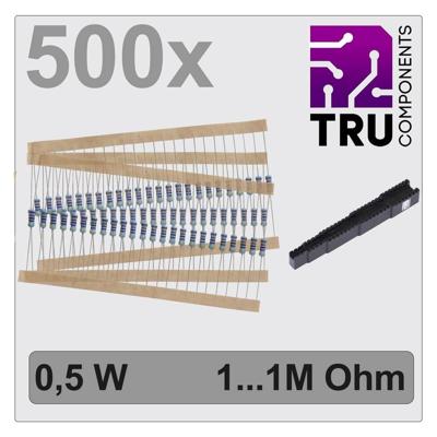 TRU COMPONENTS TC-12888476 T22P082 Metaalfilmweerstand assortiment Axiaal bedraad 0.5 W 1 % 500 stuk(s) TRU COMPONENTS TC-12888476 T22P082 Metaalfilmweerstand assortiment Axiaal bedraad 0.5 W 1 % 500 stuk(s)
