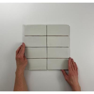 Cifre Cerámica Atlas Wandtegel | 7.5x15 cm | Vintage | Mat Licht grijs - thumbnail