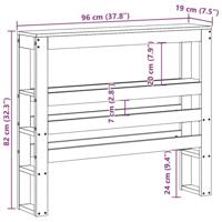 Hoofdbord met schappen 90 cm massief grenenhout - thumbnail
