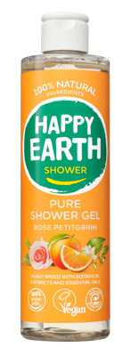 Happy Earth 100% Natural Shower Gel Rose Petitgrain Happy Earth 100% Natural Shower Gel Rose Petitgrain