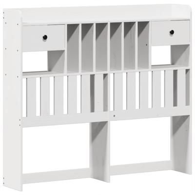 Bed met boekenkast zonder matras grenenhout wit 160x200 cm - thumbnail