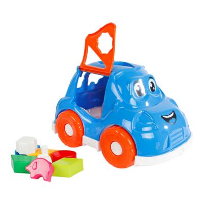 Vormenstoof auto 25,5x17x15,5cm blauw