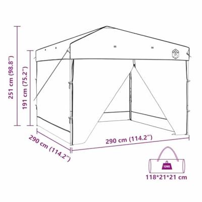 Luifeltent Oranje 300 x 300 x 227 / 236 / 245 cm Oxford stof