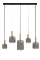 Light & Living Eettafel hanglampLekar 5x E27 - messing met smoke glas - 2946284 - thumbnail