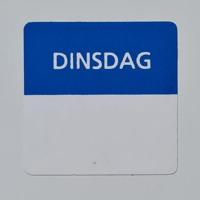 Etiket dinsdag wit/blauw 25x25mm 500 stu - thumbnail