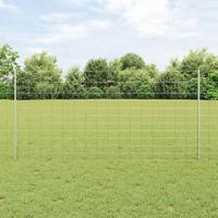 VidaXL Hek met paal zilver 1,2 x 25 m staal - thumbnail