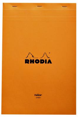 Schrijfblok rhodia a4 lijn 80vel 80gr geel Schrijfblok rhodia a4 lijn 80vel 80gr geel