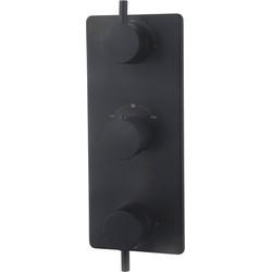 Saqu Shine douchethermostaat afbouwdeel 3-weg mat zwart