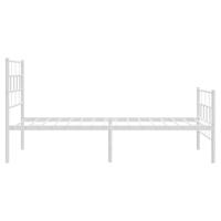 Bedframe met hoofd- en voeteneinde metaal wit 100x200 cm - thumbnail