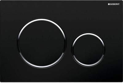 Geberit Sigma 20 bedieningspaneel mat zwart/chroom voor Sigma reservoirs 8cm (UP720) en 12cm (UP320)