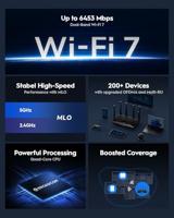 Cudy BE6500 WiFi 7-router Dualband Gigabit gamingrouter, 6500 Mbit/s, VPN-client en -server, compatibel met Cudy Mesh en APP, Broadcom 2 GHz quad-core CPU, WR6500 - thumbnail
