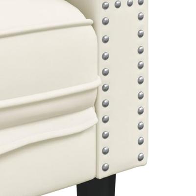 Fauteuil Chesterfield-stijl fluweel crèmekleurig