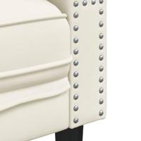 Fauteuil Chesterfield-stijl fluweel crèmekleurig - thumbnail